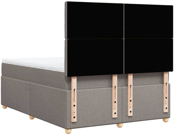 vidaXL Boxspringbett mit Matratze Taupe 160x200 cm Stoff 3293649 Bild 8