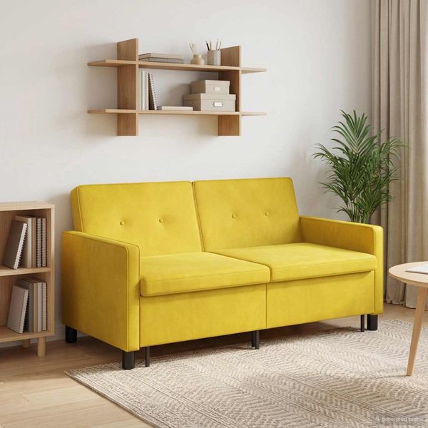 vidaXL Schlafsofa Gelb Stoff 42033359
