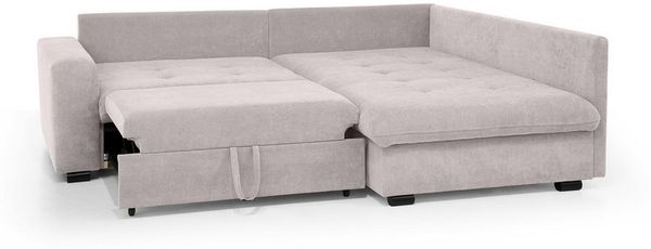 Beautysofa Ecksofa RAMO mit Schlaffunktion 160x200 cm, im Set mit Topper