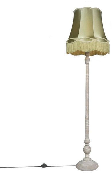 Qazqa Stehlampe Classico, ohne Leuchtmittel, Warmweiß, QAZQA Stehlampe, e27, Grün, Holz, Retro