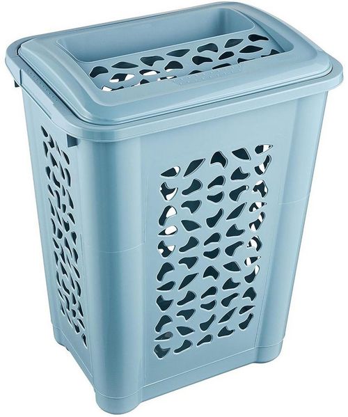 keeeper Wäschebox mit Einwurfschlitz und aufklappbarem Deckel, Luftdurchlässig, 60 l, Per, Nordic Blue