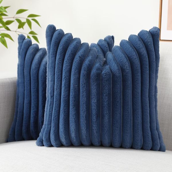 ABC Kissenbezug, blau, Polyester / Plüsch, 5 x 20 x 20 cm