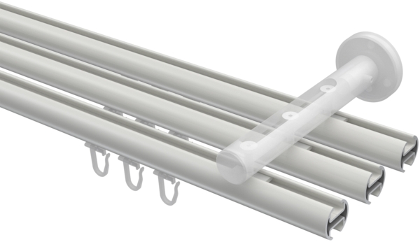 Innenlauf-Gardinenstangen-Set Siteno Sitra 300 cm (geteilt in 3 x 100 cm), 3-läufig, 20 mm Ø Weiß Bild 3