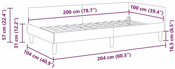 vidaXL Eckbettgestell mit Kopfteil Hellgrau 100 cm x 200 cm Samt 42016164 Bild 11
