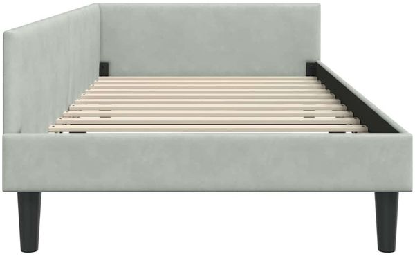 vidaXL Eckbettgestell mit Kopfteil Hellgrau 100 cm x 200 cm Samt 42016164 Bild 6