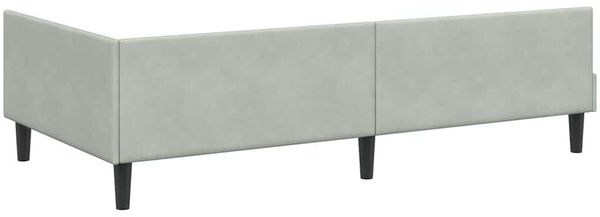 vidaXL Eckbettgestell mit Kopfteil Hellgrau 100 cm x 200 cm Samt 42016164 Bild 7