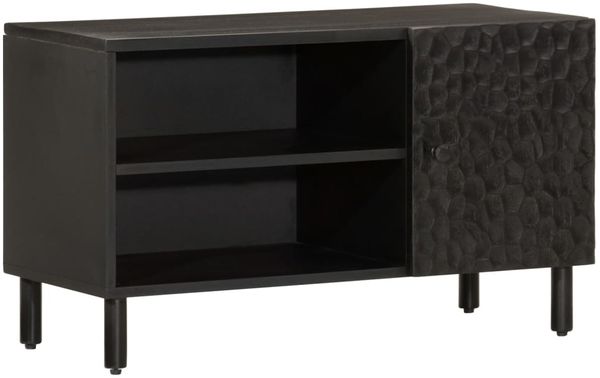 vidaXL TV-Schrank Schwarz 80x31x46 cm Massivholz Mango 356834