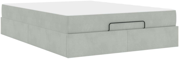 vidaXL Bettgestell mit Matratze mit Matratze 2 pcs Hellgrau Samt 3399570