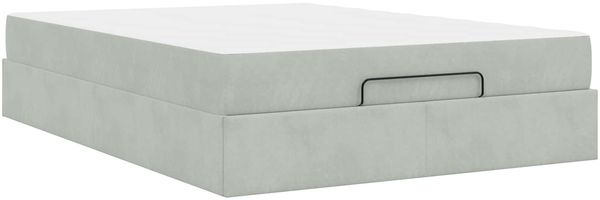 vidaXL Bettgestell mit Matratze 2 pcs Hellgrau Samt 3399570 Bild 8