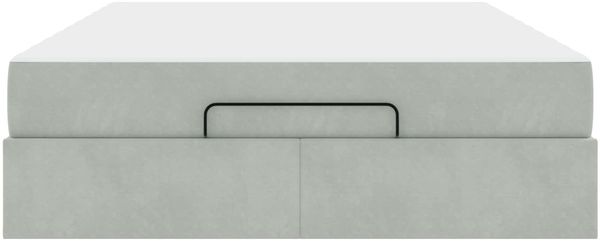 vidaXL Bettgestell mit Matratze 2 pcs Hellgrau Samt 3399570 Bild 6
