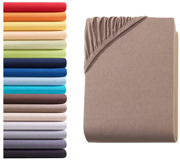 Hometex Premium Textiles Spannbettlaken Jersey Spannbettlaken 100% Baumwolle, Jersey, Gummizug: Rundumgummizug, Premium-Jersey Matratzenhöhe bis 23 cm