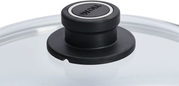WOLL Glasdeckel Diamond Lite Safety Ø 30 cm Sicherheitsglas Edelstahlrand Dampfentlüftung Alle Herdarten hitzebeständig bis 250 °C & spülmaschinenfest