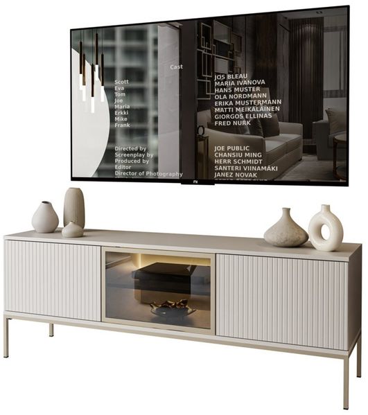 Lookway TV-Schrank ECLIPSE 154 Kaschmir mit Beleuchtung Breite: 154 cm