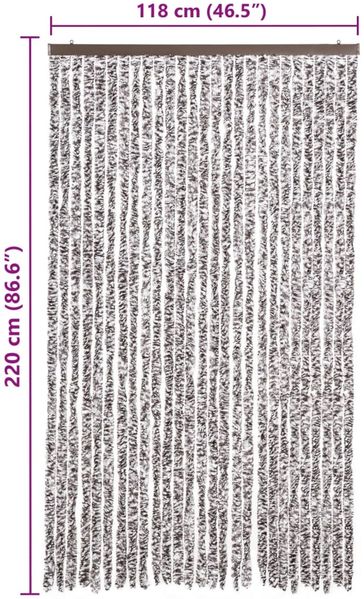 vidaXL Insektenschutz-Vorhang Braun und Beige 118x220 cm Chenille 315131 Bild 7