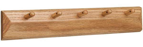 Garderobenleiste >Barco< in Eiche, Massivholz - 50x8,5x5,5cm (BxHxT)