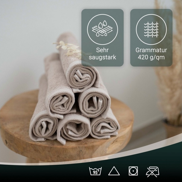 ZOLLNER Seiftuch, (10-St), 30 x 30 cm, 100% Baumwolle, vom Hotelwäschespezialisten