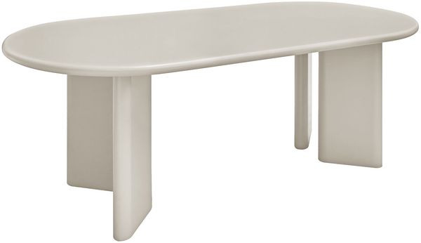 Esstisch >Nagano< ovale Form, in Beige-grau, MDF - 100x75x220cm (BxHxT)