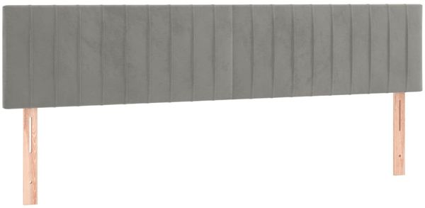 vidaXL Boxspringbett mit Matratze & LED Hellgrau 200x200 cm Samt, Härtegrad: H2 [3134543] Bild 7