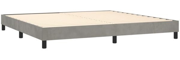 vidaXL Boxspringbett mit Matratze & LED Hellgrau 200x200 cm Samt, Härtegrad: H2 [3134543] Bild 5