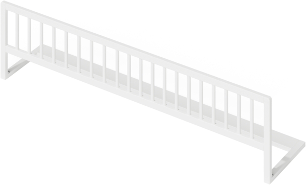 Bellabino 'Yuna' Bettschutzgitter, 37 x 140 x 33 cm, weiß lackiert, Kiefer Massivholz