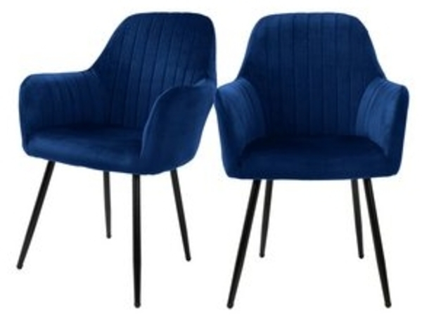 ML-DESIGN Stuhl Esszimmerstuhl mit Rücken- und Armlehnen Samt/Kunstleder Bezug (2 St), Ergonomische Stuhl Blau Küchenstuhl Wohzimmerstuhl Polsterstuhl Bild 6