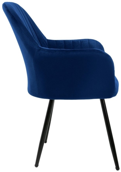 ML-DESIGN Stuhl Esszimmerstuhl mit Rücken- und Armlehnen Samt/Kunstleder Bezug (2 St), Ergonomische Stuhl Blau Küchenstuhl Wohzimmerstuhl Polsterstuhl Bild 2