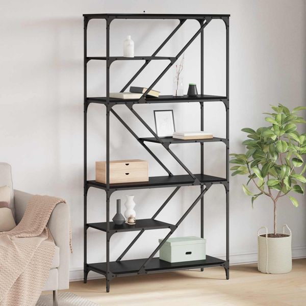 vidaXL Bücherregal Schwarz Eichen-Optik 91 x 36 x 176 cm Holzwerkstoff 882780