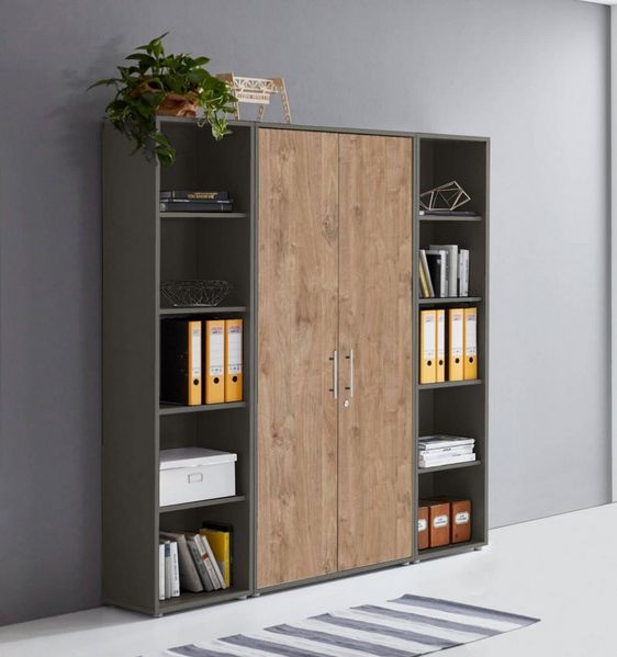 BMG Möbel Aktenschrank Office Edition 3 (Schrankwand Set, 3tlg) abschließbar, matt oder Hochglanz lackiert