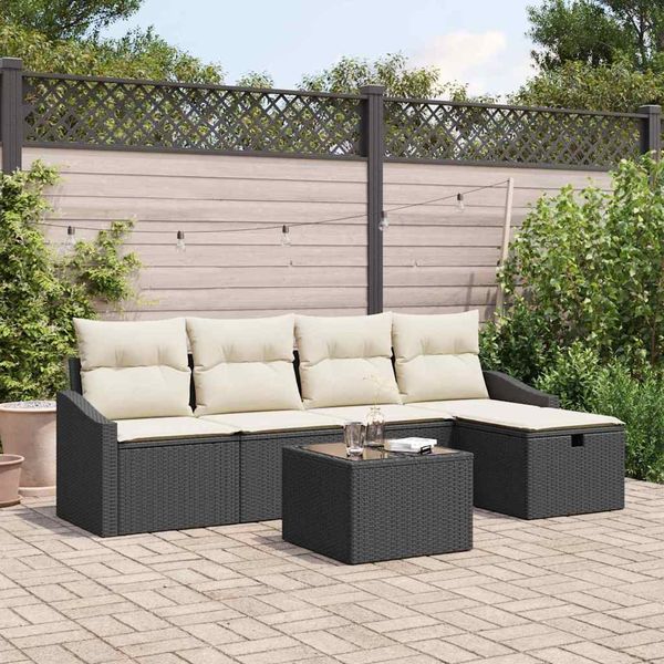 vidaXL Sofa Set mit Kissen 5 pcs Poly-Rattan 3360598