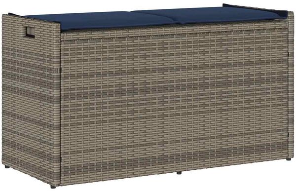 vidaXL Outdoor-Sitzbank mit Stauraum und Kissen Grau 100 cm 4104067