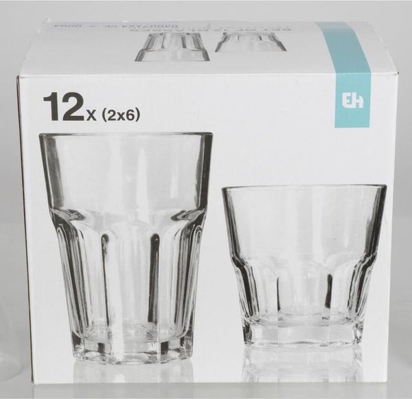 4x Gläserset 12er Set Glas Becher Longdrink Cocktail Getränke Geschirr Trinken
