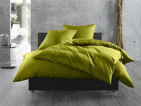 BETTWAESCHE-MIT-STIL Bettwäsche Mako Satin Bettwäsche uni einfarbig, Mako-Satin, 2 teilig