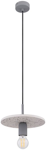 Hängeleuchte Metall, grau, Terrazzo-Steinoptik, D 23 cm
