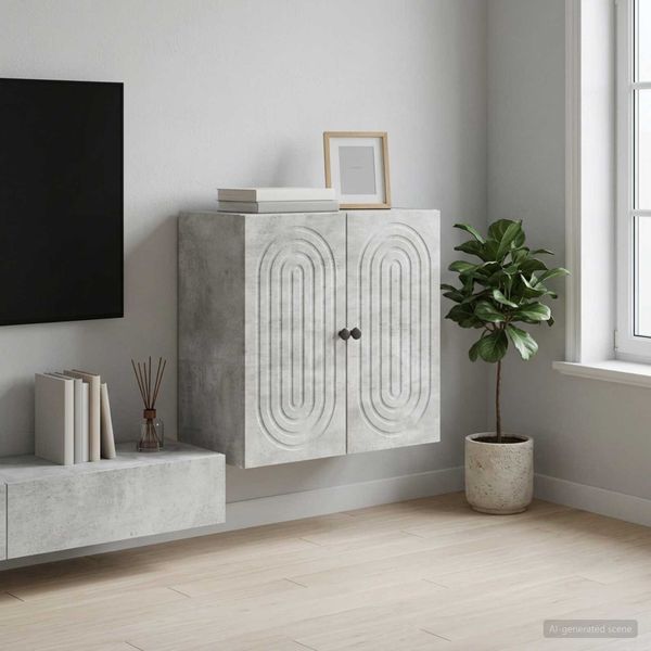 vidaXL Wandschrank Betongrau 59 x 31 x 60 cm Holzwerkstoff 898068