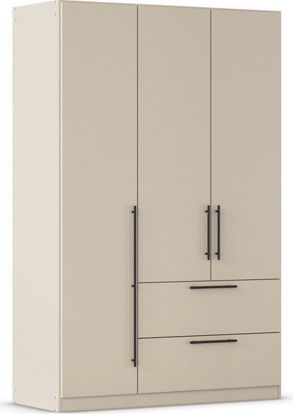 rauch Kleiderschrank Drehtürenschrank Schrank Garderobe Wäscheschrank Schlafzimmer AVOLA (in 3 verschiedenen Ausstattungen BASIC/CLASSIC/PREMIUM) mit hochwertigen Stangengriffen aus Metall in Schwarz MADE IN GERMANY