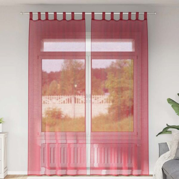vidaXL Voile Vorhänge mit Schlaufen 2 Stk. Weinrot 140x260 cm 4102340
