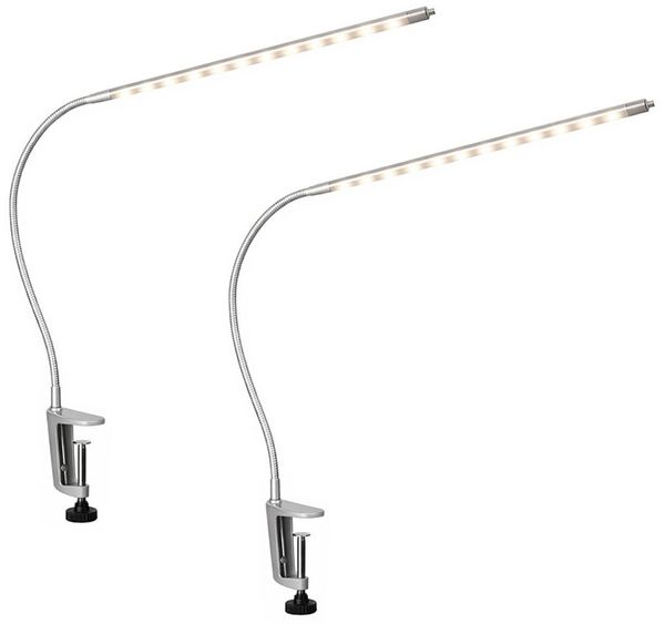 2x LED Klemmleuchte, Tischlampe, verstellbar, H 60 cm