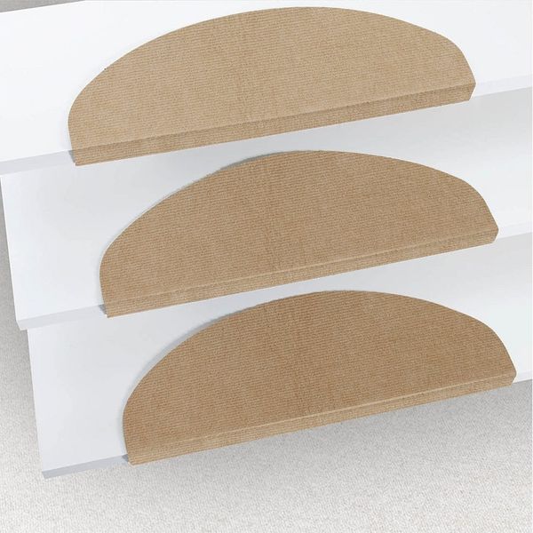 JEOBEST Stufenmatte Selbstklebend Treppenschutz, 15 Stück Halbrund, 65 x 21cm Rutschfeste