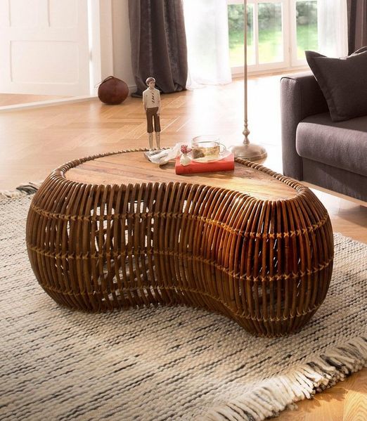 Sit Möbel Couchtisch, Rattan natur, 120 x 80 x 45 cm
