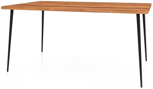 Esstisch Tula aus Kernbuche massiv 90x120x78 mit schwarzen Metallbeinen