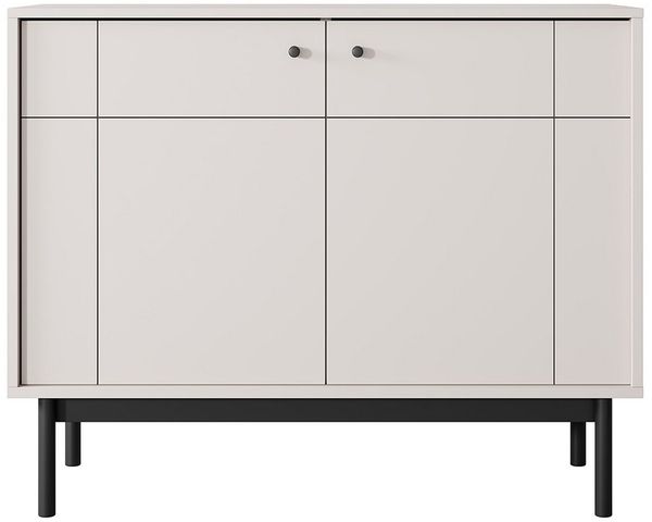 Lomadox Kommode JANTAR-160, in kaschmir, schwarzen Holzfüßen, gefräste Front, 103,5 cm breit