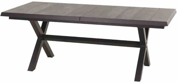 Siena Garden Messina Ausziehtisch 200/260 x 100 cm anthrazit / wood grey