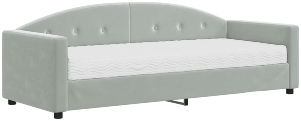 vidaXL Tagesbett mit Matratze Hellgrau 80x200 cm Samt 3197270