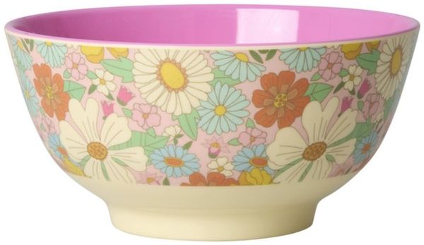 Rice Melamin Schüssel Flower Power / Hellrosa 700ml