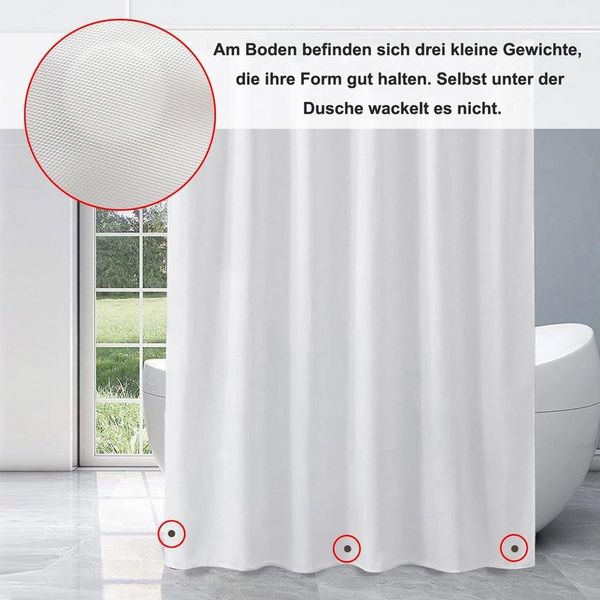 Minicloss Duschvorhang Anti-Schimmel Badezimmervorhang, Wasserdicht und Waschbar Breite 180 cm (1-tlg), Perfekt für Badewanne & Dusche