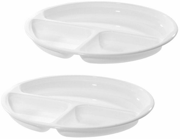 WESTMARK Mikrowellenbehälter Menüteller mit 3 Einteilungen, 2 Stück, Durchmesser: 25 cm, Kunststoff, PP, von -20 °C bis + 90 °C, BPA-frei
