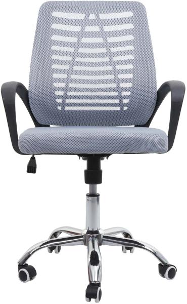 Bürostuhl HWC-L44, Schreibtischstuhl Computerstuhl, ergonomische Rückenlehne, Netzbezug Stoff/Textil ~ grau