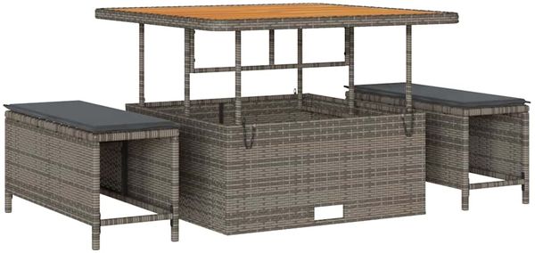 vidaXL Gartensofa-set mit Kissen 12 pcs Grau Poly-Rattan 3364978 Bild 7