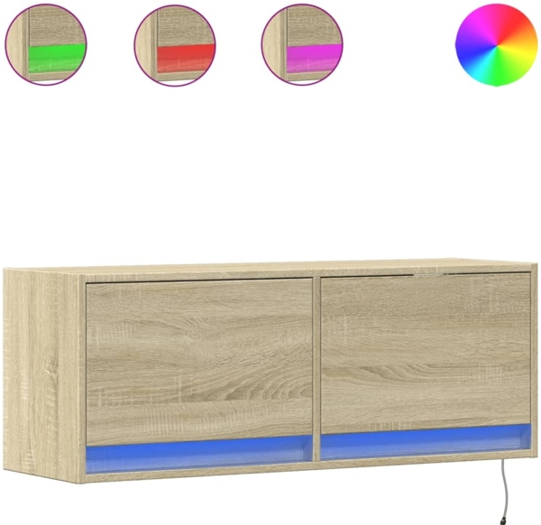 vidaXL TV-Wandschrank mit LED-Beleuchtung Sonoma-Eiche 100x31x35 cm 852364