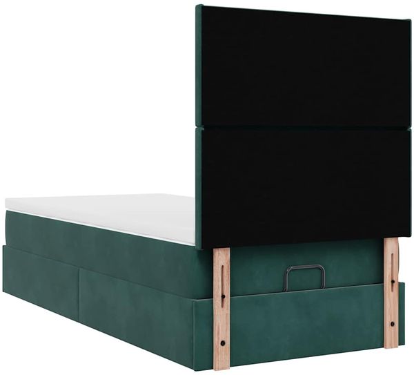 vidaXL Ottoman-Bett mit Matratzen Dunkelgrün 80x200 cm Samt 3313364 Bild 9